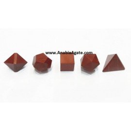 Red Jasper 5 Pcs Sacred Geometry Set - Healing Crystals