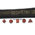 Red Jasper 5pcs Sacred Geometry Set with Velvet Purse - Crystal Healing Kit