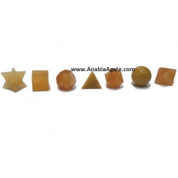 Yellow Aventurine 7 Pcs Sacred Geometry Set | Crystal Healing