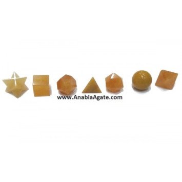 Yellow Aventurine 7 Pcs Sacred Geometry Set | Crystal Healing