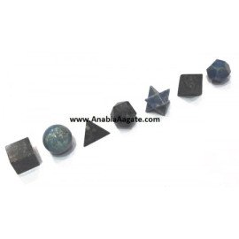 Lapis Lazuli 7pcs Sacred Geometry Set - Enhance Your Spiritual Practice
