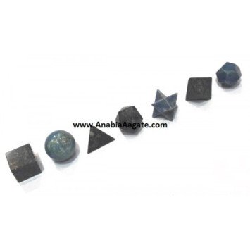 Lapis Lazuli 7pcs Sacred Geometry Set - Enhance Your Spiritual Practice