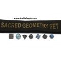 Lapis Lazuli 7pcs Sacred Geometry Set with Printed Velvet Purse | Healing Crystals and Stones