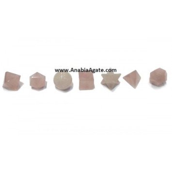 Rose Quartz 7 Pcs Sacred Geometry Set - Healing Crystals and Stones