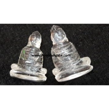 Crystal Clear Quartz Small Buddha Figurine - Mindful Home Decor