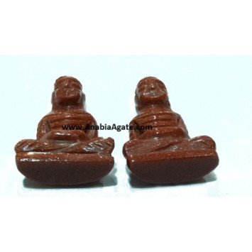 Goldstone Small Buddha Figurine - Handcrafted Spiritual Decor