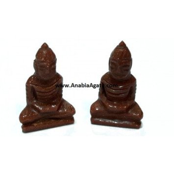 Goldstone Small Buddha Figurine - Handcrafted Spiritual Decor