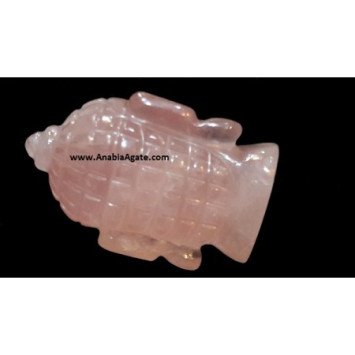 Rose Quartz Buddha Head Figurine 2.5 - 3 inches - Spiritual Healing Tools