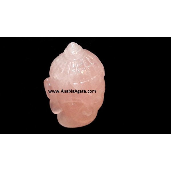 Rose Quartz Buddha Head Figurine 2.5 - 3 inches - Spiritual Healing Tools