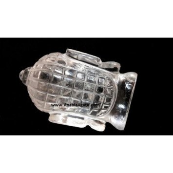 Crystal Quartz Buddha Head Figurine | 2.5-3 Inches - Handcrafted Meditation Statue