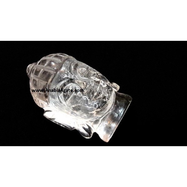Crystal Quartz Buddha Head Figurine | 2.5-3 Inches - Handcrafted Meditation Statue
