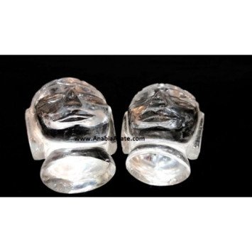 Crystal Quartz Buddha Head Idol | 40mm – Tranquil Home Decor