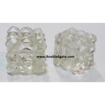 Crystal Quartz 54 Pyramid Cube - Healing Energy Crystal Decor