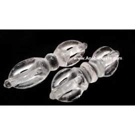 Crystal Quartz Small Dorje - Handcrafted Healing Crystal for Meditation