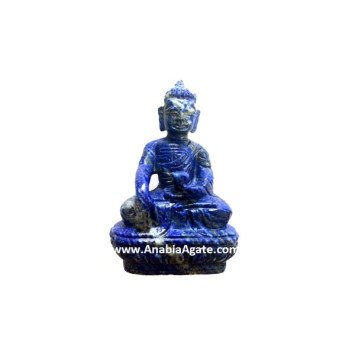 Lapis Lazuli Buddha Figurine - 4 Inch Blue Lapis Lazuli Stone Statue