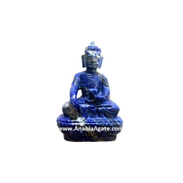 Lapis Lazuli Buddha Figurine - 4 Inch Blue Lapis Lazuli Stone Statue