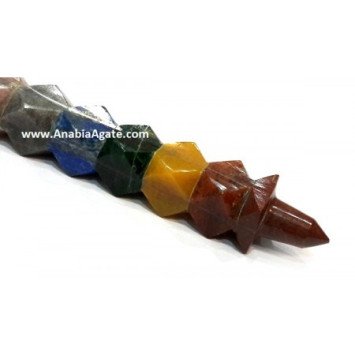 Chakra Stones Bonded Healing Stick - Balancing Energy Crystal Wand