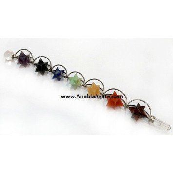 7 Chakra Spinning Merkaba Stars Healing Stick | Crystal Healing Tool