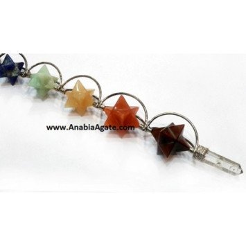 7 Chakra Spinning Merkaba Stars Healing Stick | Crystal Healing Tool