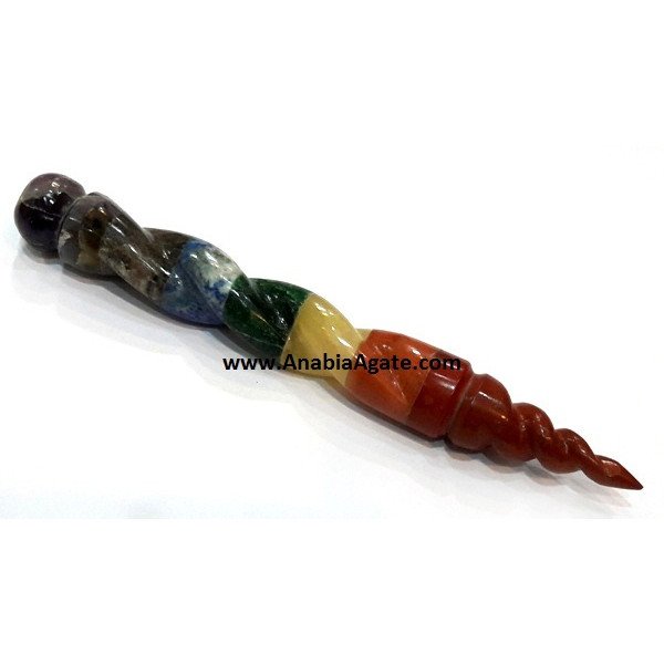 Chakra Bonded Twisted Healing Stick - Energize Your Spirit