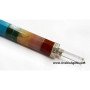 Chakra Bonded 8 Facetted Healing Stick with Crystal Ball and Point