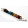 Chakra Bonded 8 Facetted Healing Stick with Crystal Ball and Point