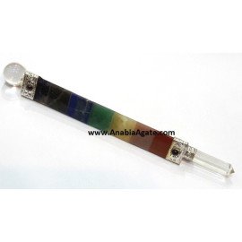 Chakra Bonded Tetrahedron Healing Stick - Balance and Align Your Energies