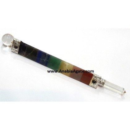 Chakra Bonded Tetrahedron Healing Stick - Balance and Align Your Energies