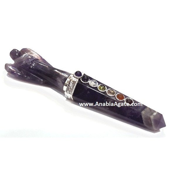 Amethyst Chakra Angel Healing Wand - Align Your Energies | Anabia Agate Exports