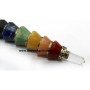 Chakra Bonded Cones Wire Wrapped healing Stick with Crystal Ball & Point
