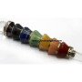 Chakra Bonded Cones Wire Wrapped healing Stick with Crystal Ball & Point