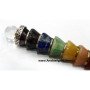 Chakra Bonded Cones Wire Wrapped healing Stick with Crystal Ball & Point