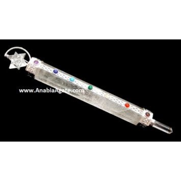 Crystal Quartz Spinning Merkaba Chakra Healing Stick - Enhance Your Energy Balance