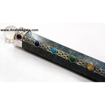 Lapis Lazuli Chakra Healing Stick with Crystal Ball & Point