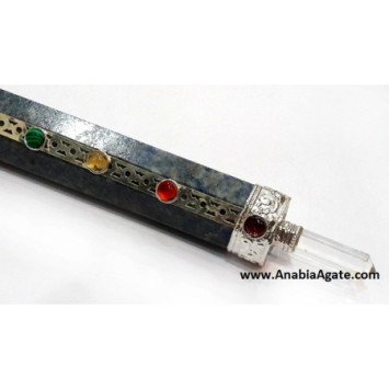 Lapis Lazuli Chakra Healing Stick with Crystal Ball & Point