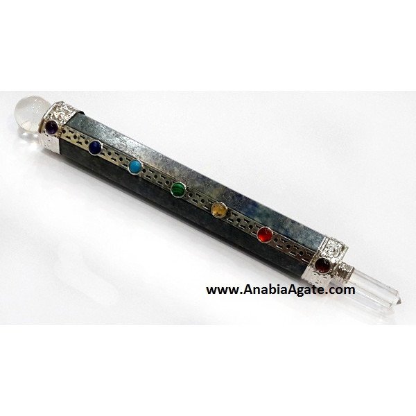 Lapis Lazuli Chakra Healing Stick with Crystal Ball & Point
