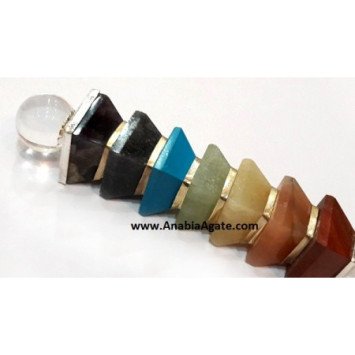 Chakra Small Pyramids Bonded Wire Wrapped Healing Stick - Energize Your Spirit