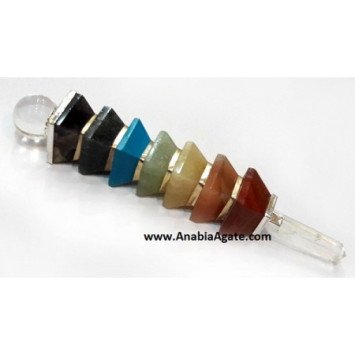 Chakra Small Pyramids Bonded Wire Wrapped Healing Stick - Energize Your Spirit
