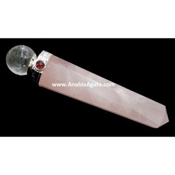 Rose Quartz Obelisk Healing Wand - Crystal Energy Healing Tool