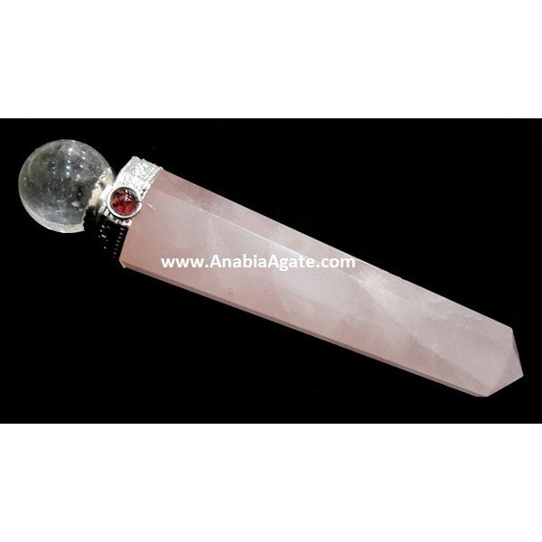 Rose Quartz Obelisk Healing Wand - Crystal Energy Healing Tool