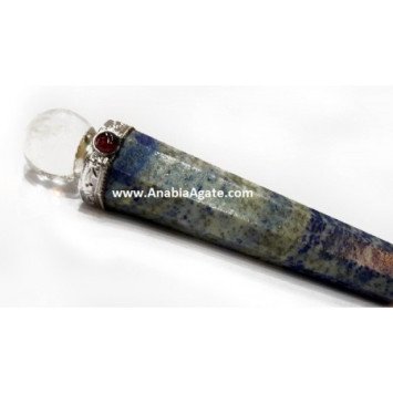 Lapis Lazuli Obelisk Healing Wand with Crystal Ball on Top