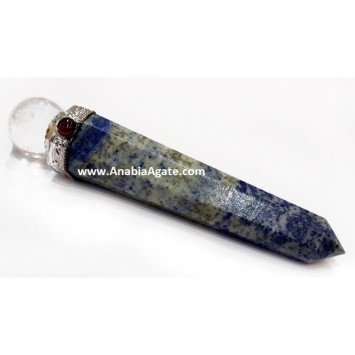 Lapis Lazuli Obelisk Healing Wand with Crystal Ball on Top