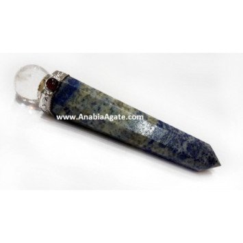 Lapis Lazuli Obelisk Healing Wand with Crystal Ball on Top