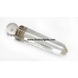 Crystal Quartz 6 Facet Healing Wand with Crystal Ball - Natural Healing Crystals