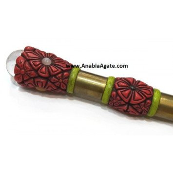 Tibetan Carved Healing Stick for Personal Wellness