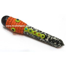 Tibetan Obelisk Healing Wand with Chakra Cabs | Spiritual Wellness Tool