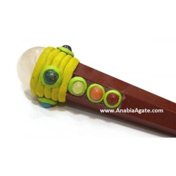 Red Jasper Obelisk Tibetan Healing Wand - Energy Healing Crystal