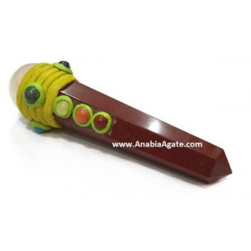 Red Jasper Obelisk Tibetan Healing Wand - Energy Healing Crystal