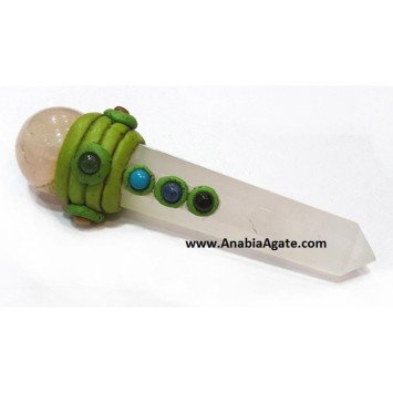 Rose Quartz Obelisk Tibetan Healing Wand for Spiritual Healing and Meditation
