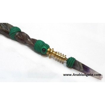 Amethyst Twisted Tibetan Healing Stick - Unique and Powerful Healing Tool
